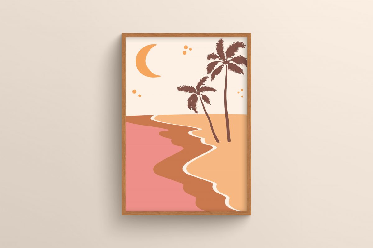 Ahşap Çerçeveli boho 3’lü Tablo Seti 3043