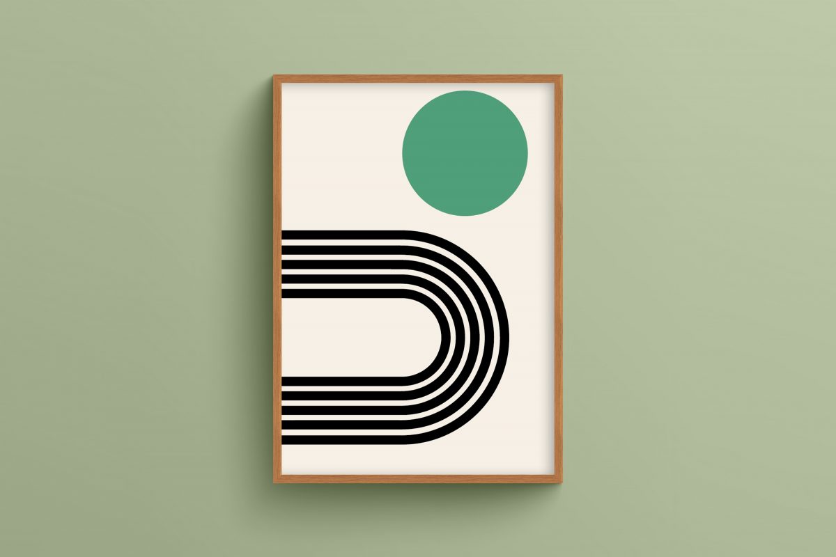 Ahşap Çerçeveli Mid century 3’lü Tablo Seti