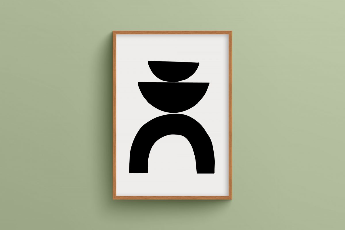 Ahşap Çerçeveli Mid century 3’lü Tablo Seti