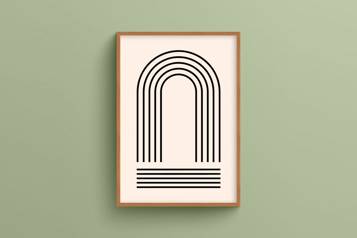 Çerçeveli Mid century 3’lü Tablo Seti