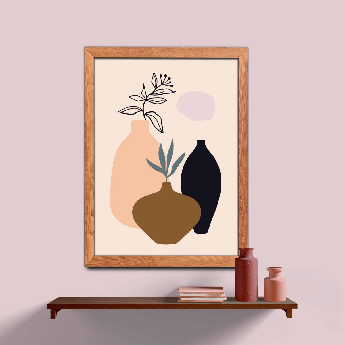 Ahşap Çerçeveli boho 3’lü Tablo Seti 3070