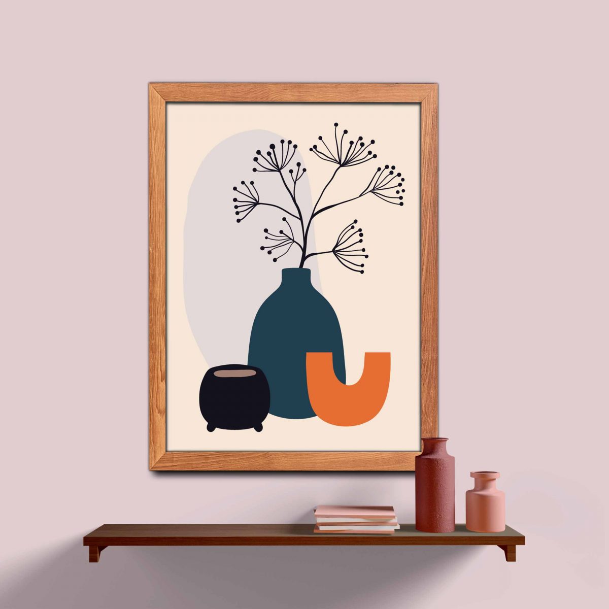 Ahşap Çerçeveli boho 3’lü Tablo Seti 3070