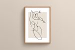 Ahşap Çerçeveli Line Art 5’li Tablo Seti