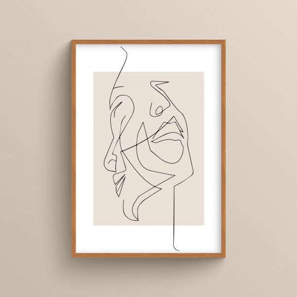 Ahşap Çerçeveli Line Art 5’li Tablo Seti