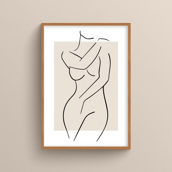 Ahşap Çerçeveli Line Art 5’li Tablo Seti