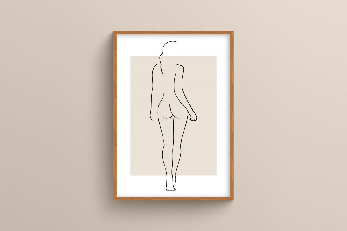 Ahşap Çerçeveli Line Art 5’li Tablo Seti