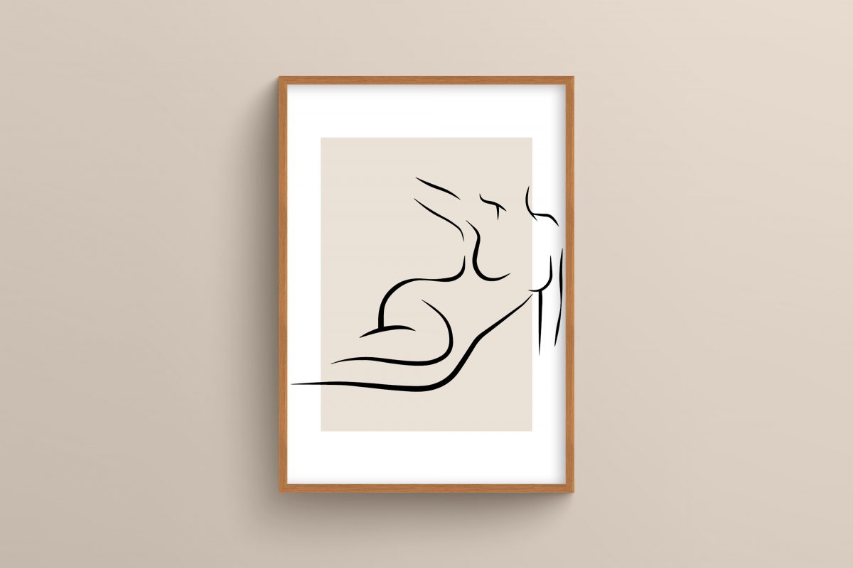 Ahşap Çerçeveli Line Art 5’li Tablo Seti