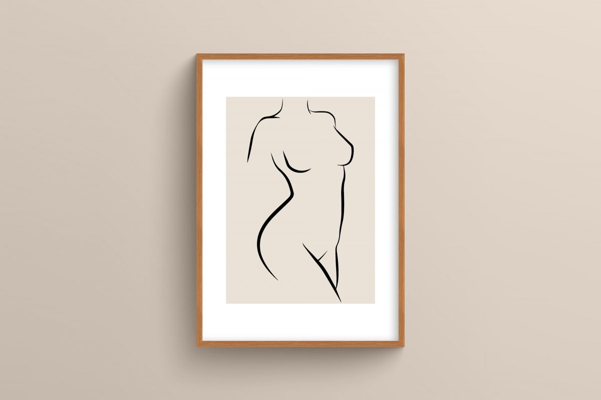 Ahşap Çerçeveli Line Art 5’li Tablo Seti