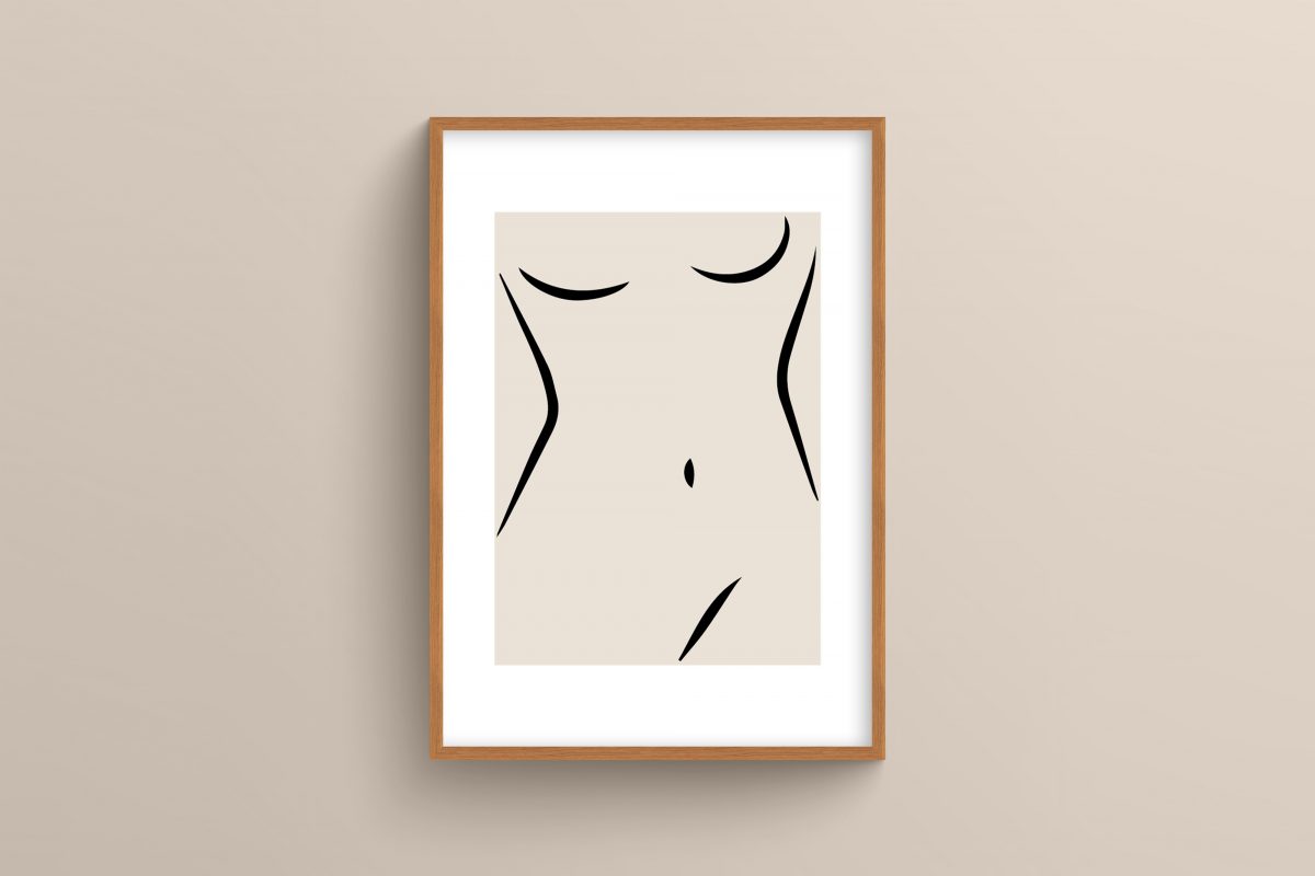 Ahşap Çerçeveli Line Art 5’li Tablo Seti