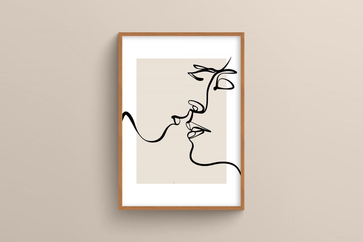 Ahşap Çerçeveli Line Art 5’li Tablo Seti