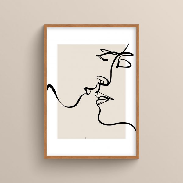 Ahşap Çerçeveli Line Art 5’li Tablo Seti