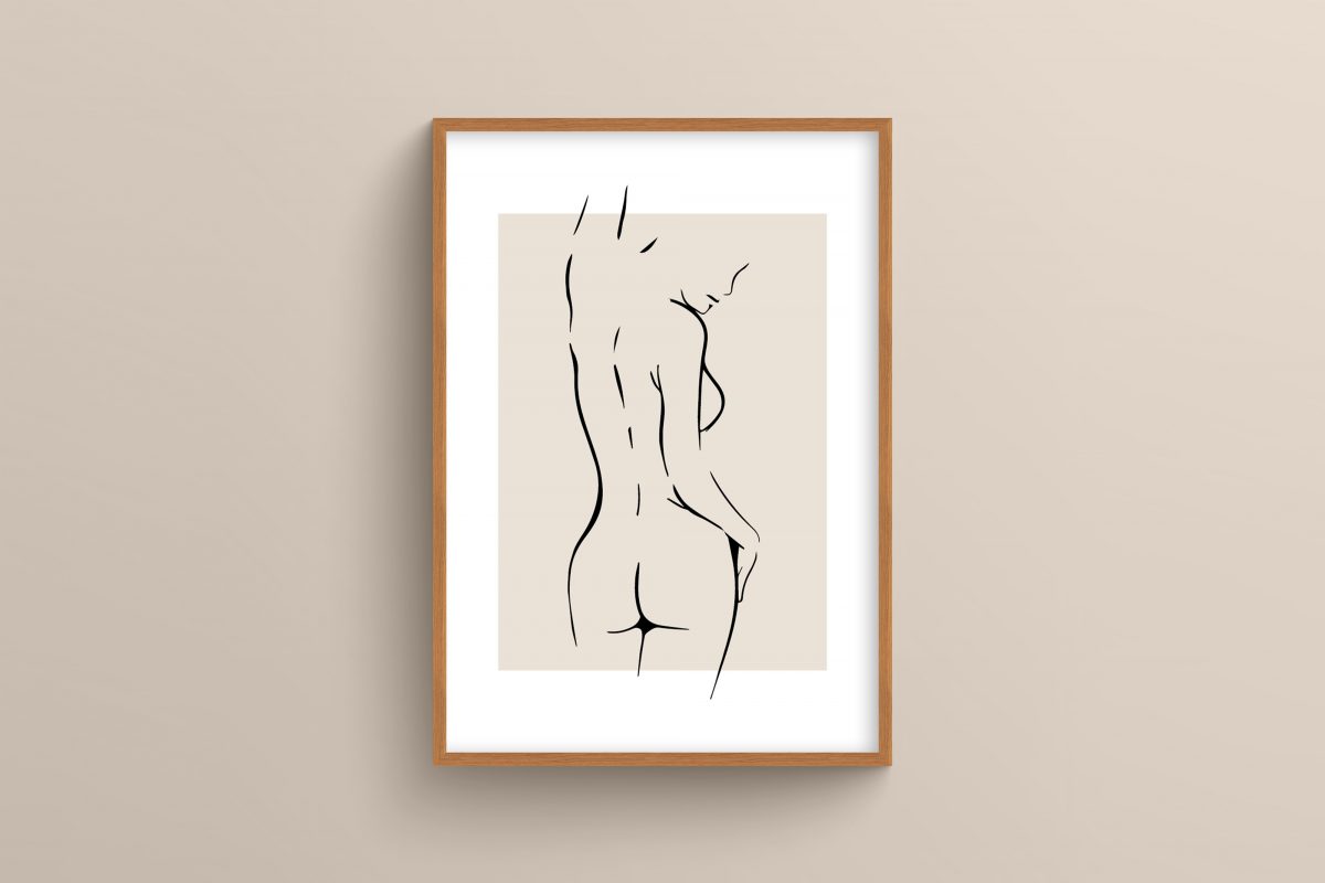 Ahşap Çerçeveli Line Art 5’li Tablo Seti