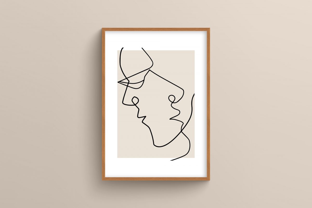 Ahşap Çerçeveli Line Art 5’li Tablo Seti