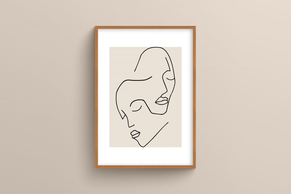 Ahşap Çerçeveli Line Art 5’li Tablo Seti