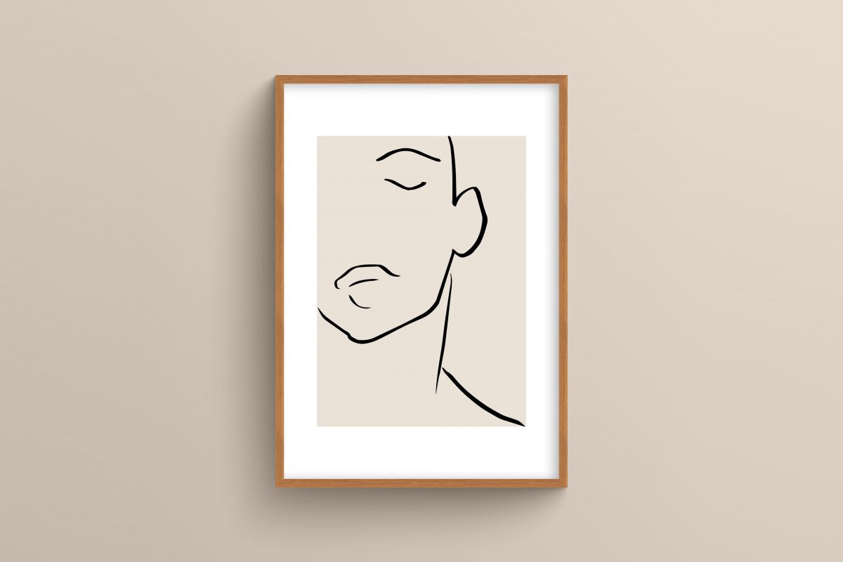 Ahşap Çerçeveli Line Art 5’li Tablo Seti