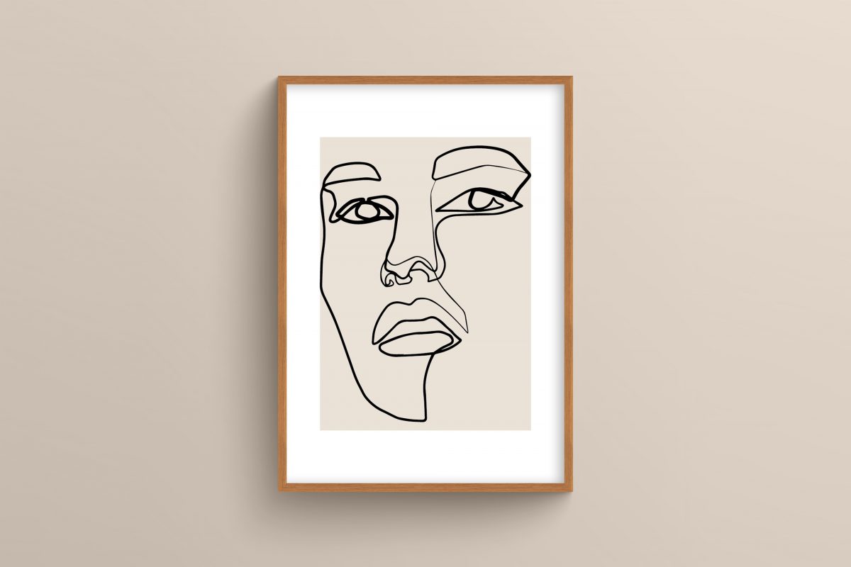 Ahşap Çerçeveli Line Art 5’li Tablo Seti