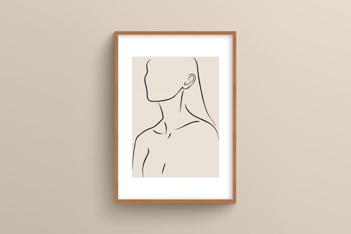 Ahşap Çerçeveli Line Art 5’li Tablo Seti