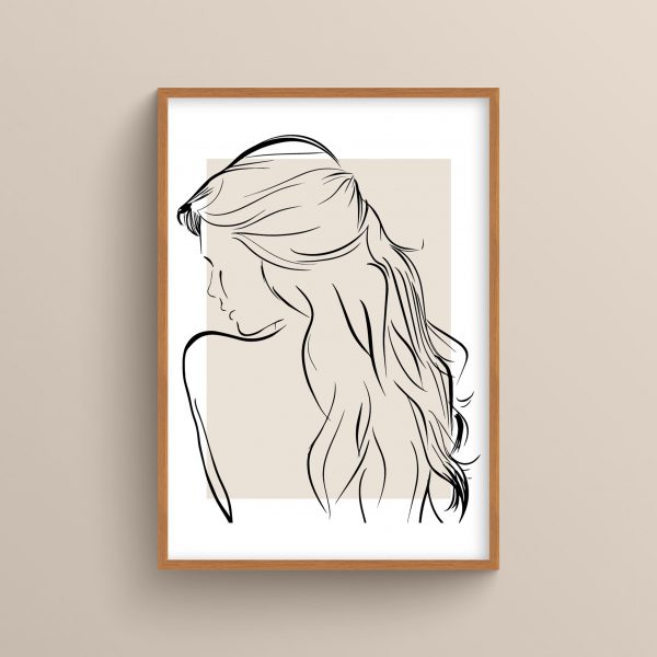 Ahşap Çerçeveli Line Art 5’li Tablo Seti