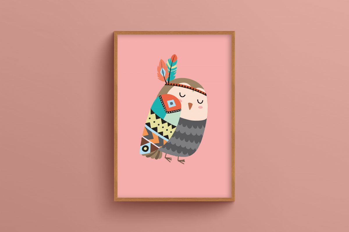 Ahşap Çerçeveli Çocuk Odası 3’lü Tablo Seti