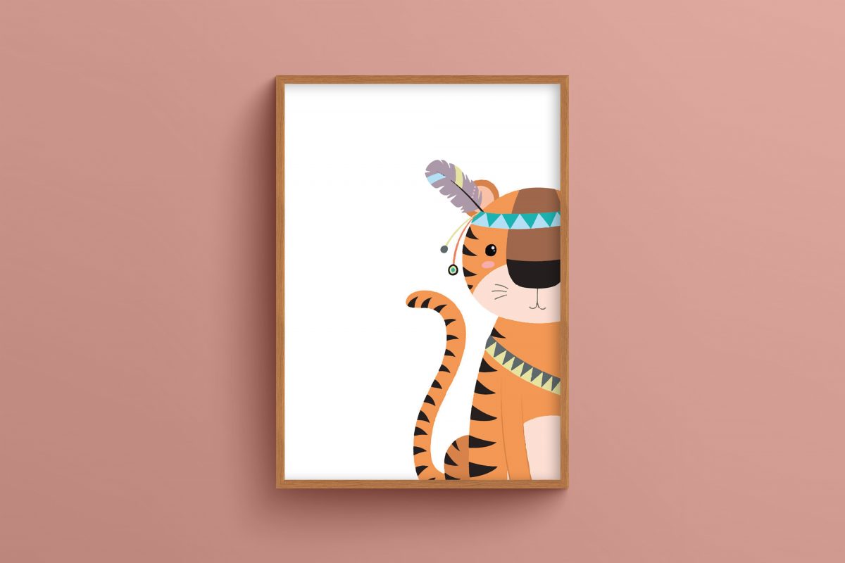 Ahşap Çerçeveli Çocuk Odası 3’lü Tablo Seti