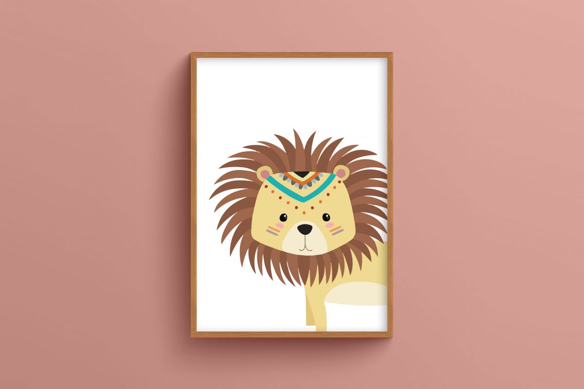 Ahşap Çerçeveli Çocuk Odası 3’lü Tablo Seti