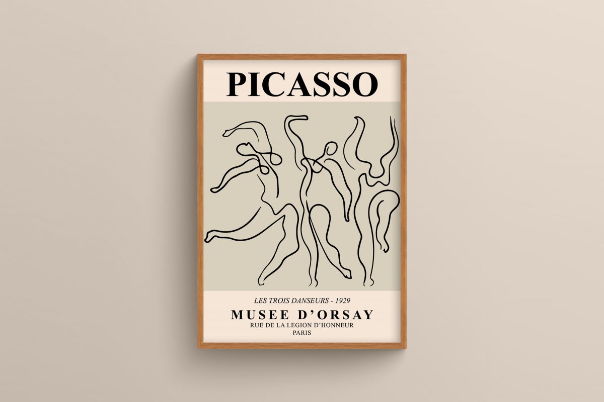 Ahşap Çerçeveli Picasso 3’lü Tablo Seti