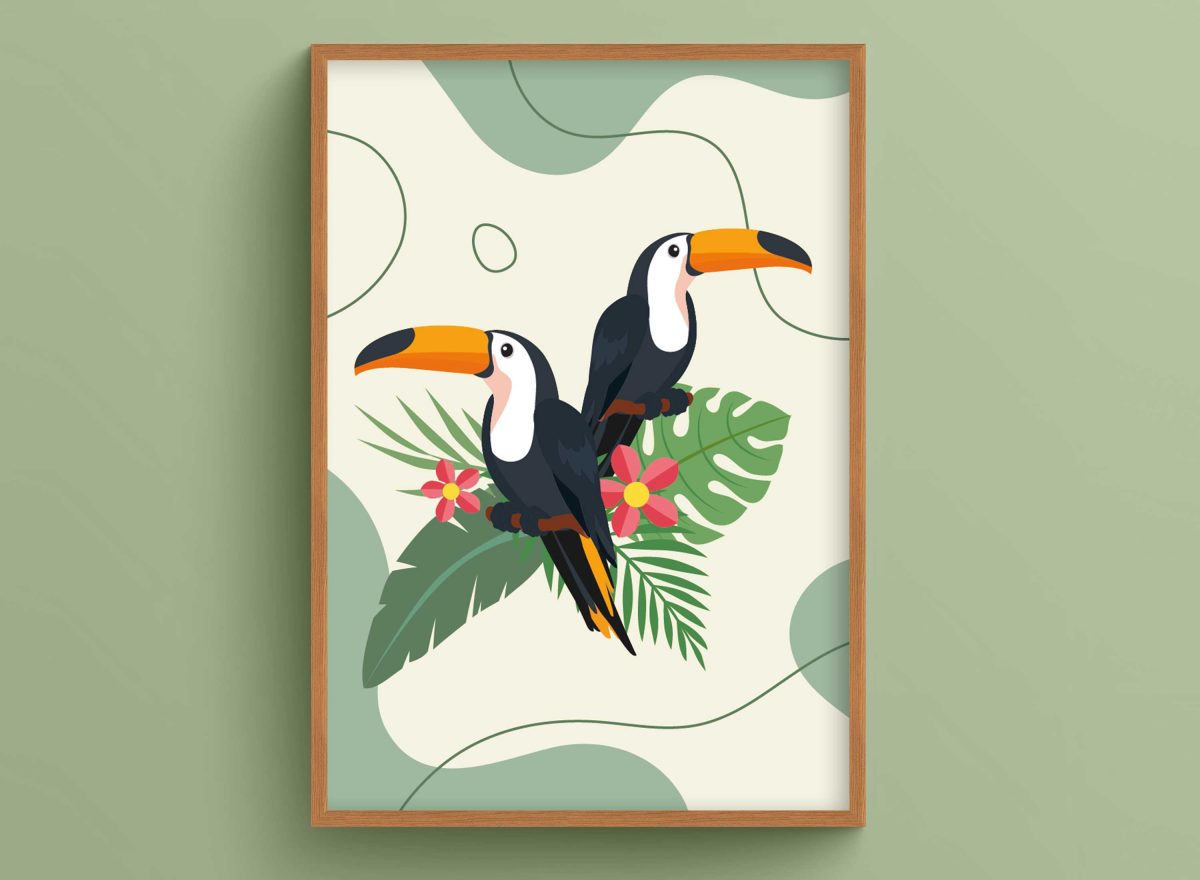 Ahşap Çerçeveli animals 3’lü Tablo Seti