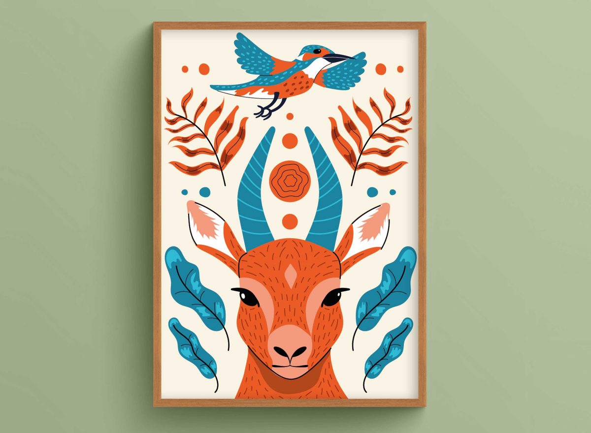 Ahşap Çerçeveli animals 3’lü Tablo Seti