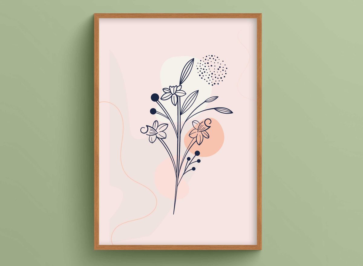 Ahşap Çerçeveli folwer 3’lü Tablo Seti