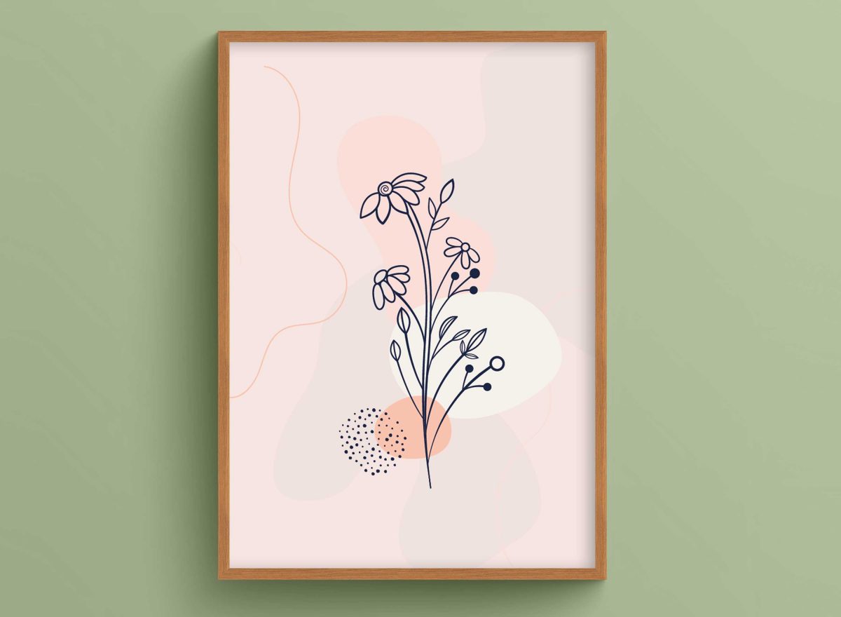 Ahşap Çerçeveli folwer 3’lü Tablo Seti