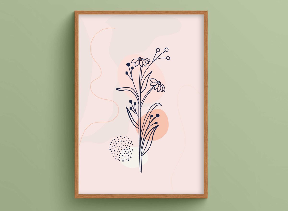 Ahşap Çerçeveli folwer 3’lü Tablo Seti