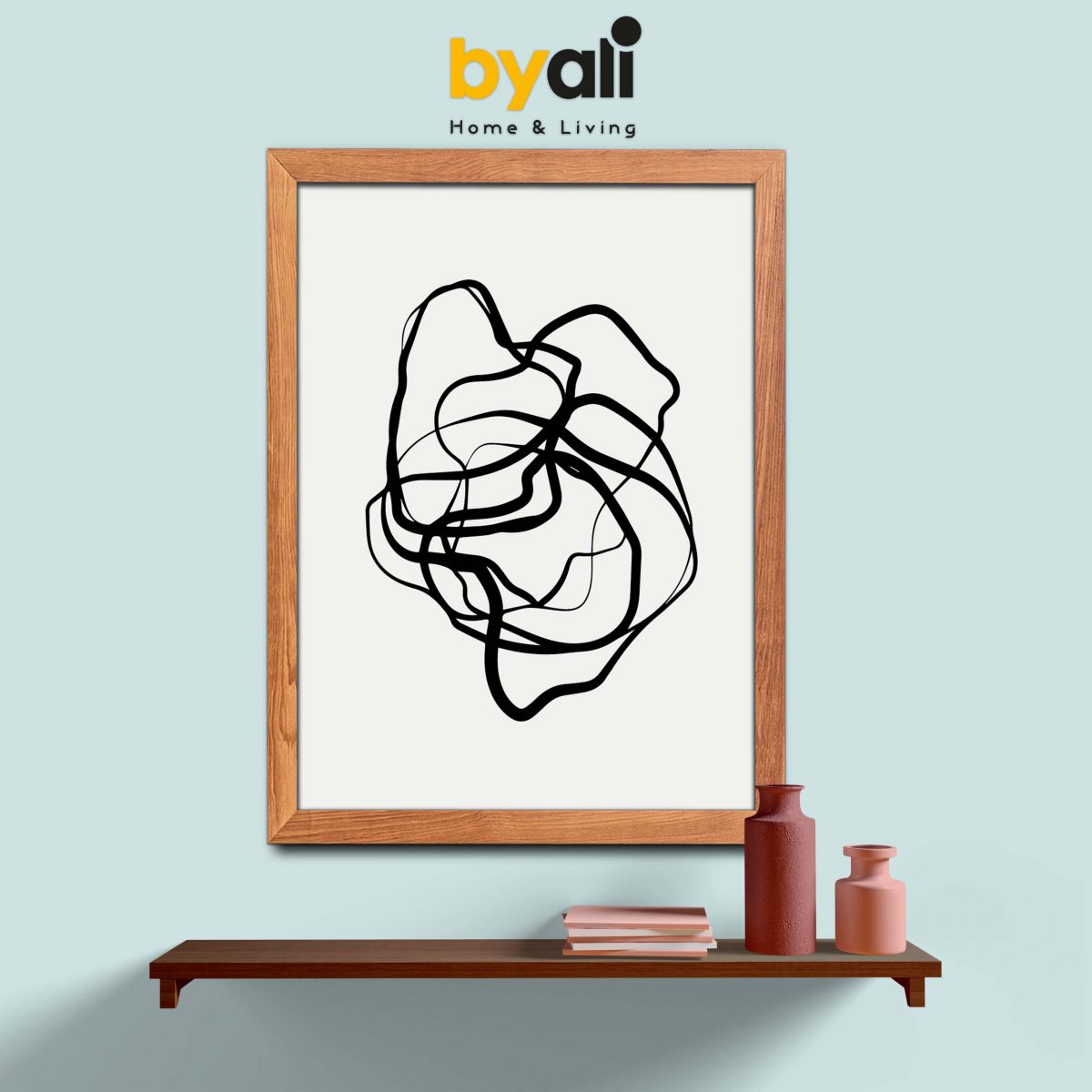 Ahşap Çerçeveli Line Art 3’lü Tablo Seti