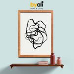 Ahşap Çerçeveli Line Art 3’lü Tablo Seti