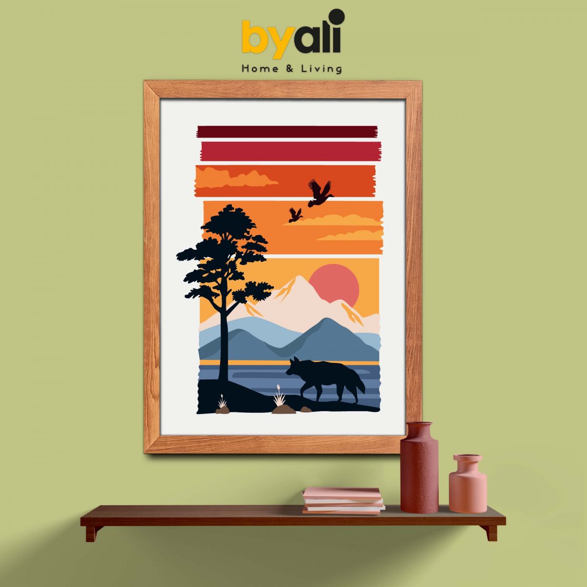 Ahşap Çerçeveli Landscape 3’lü Tablo Seti