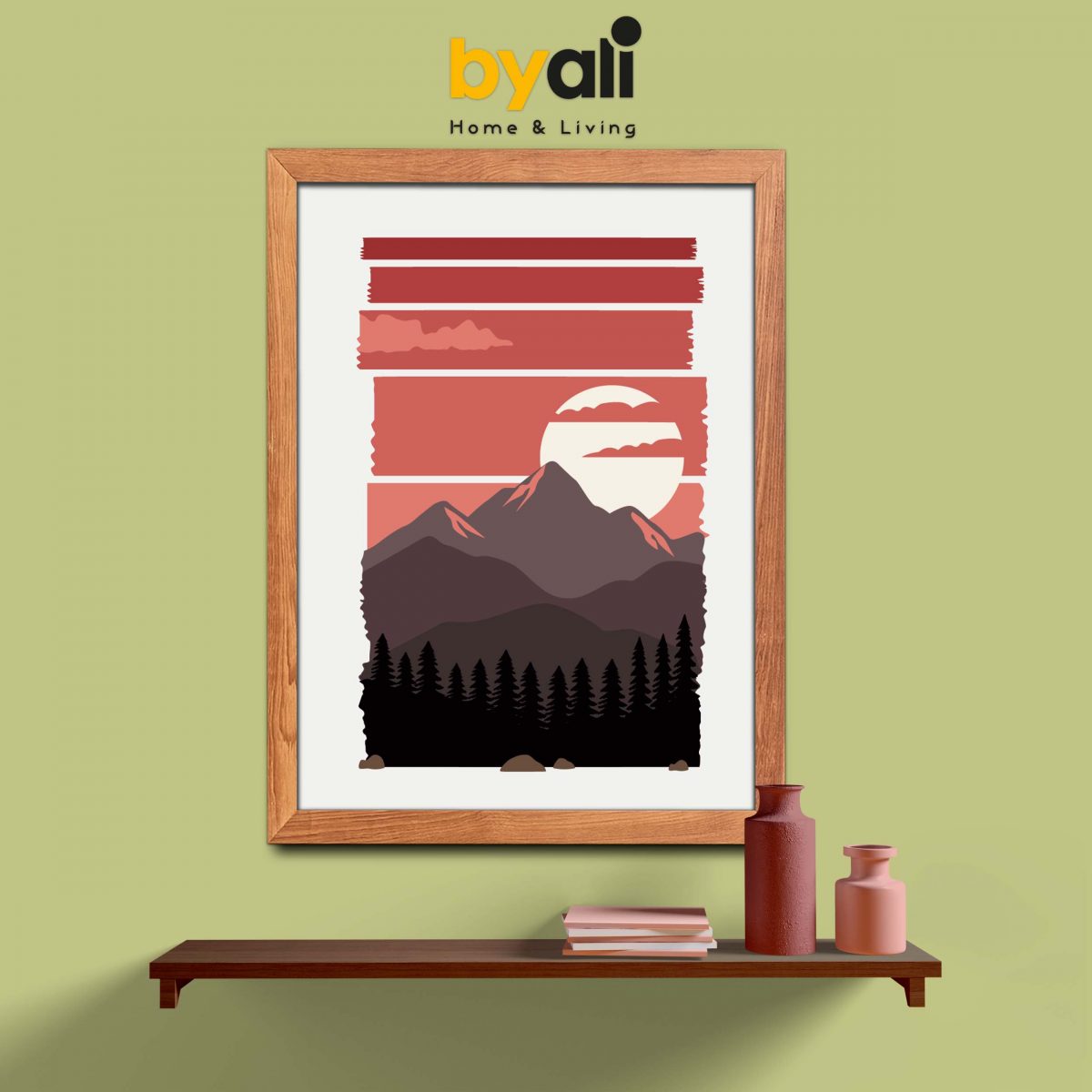 Ahşap Çerçeveli Landscape 3’lü Tablo Seti