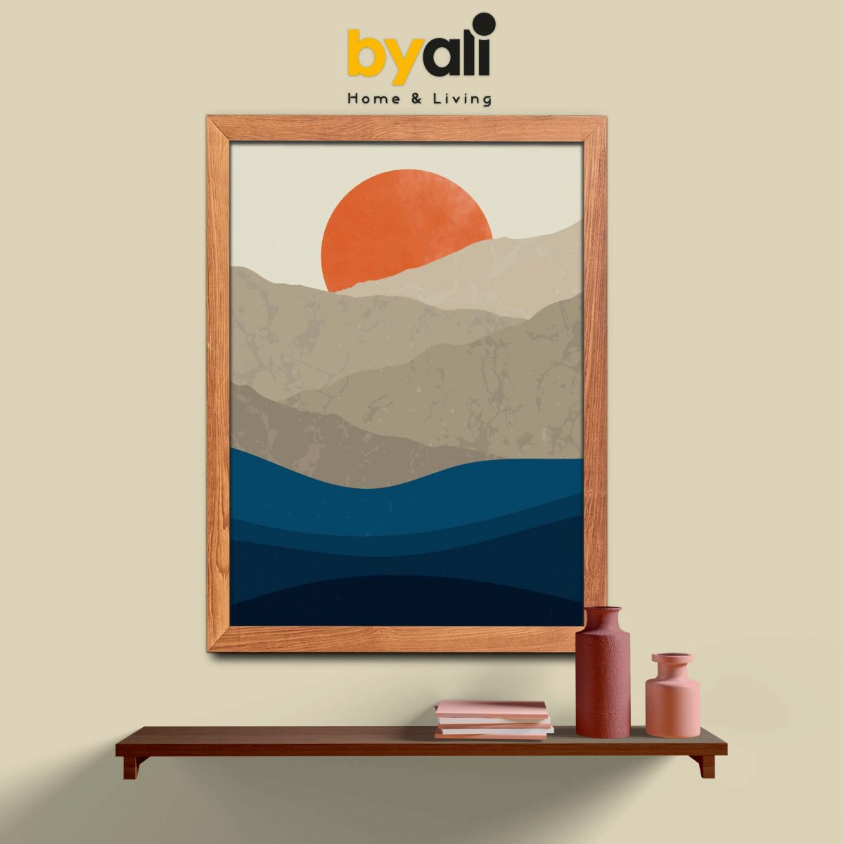 Ahşap Çerçeveli landscape 3’lü Tablo Seti