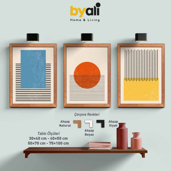 Mid-Century 3’lü Tablo Seti 3131