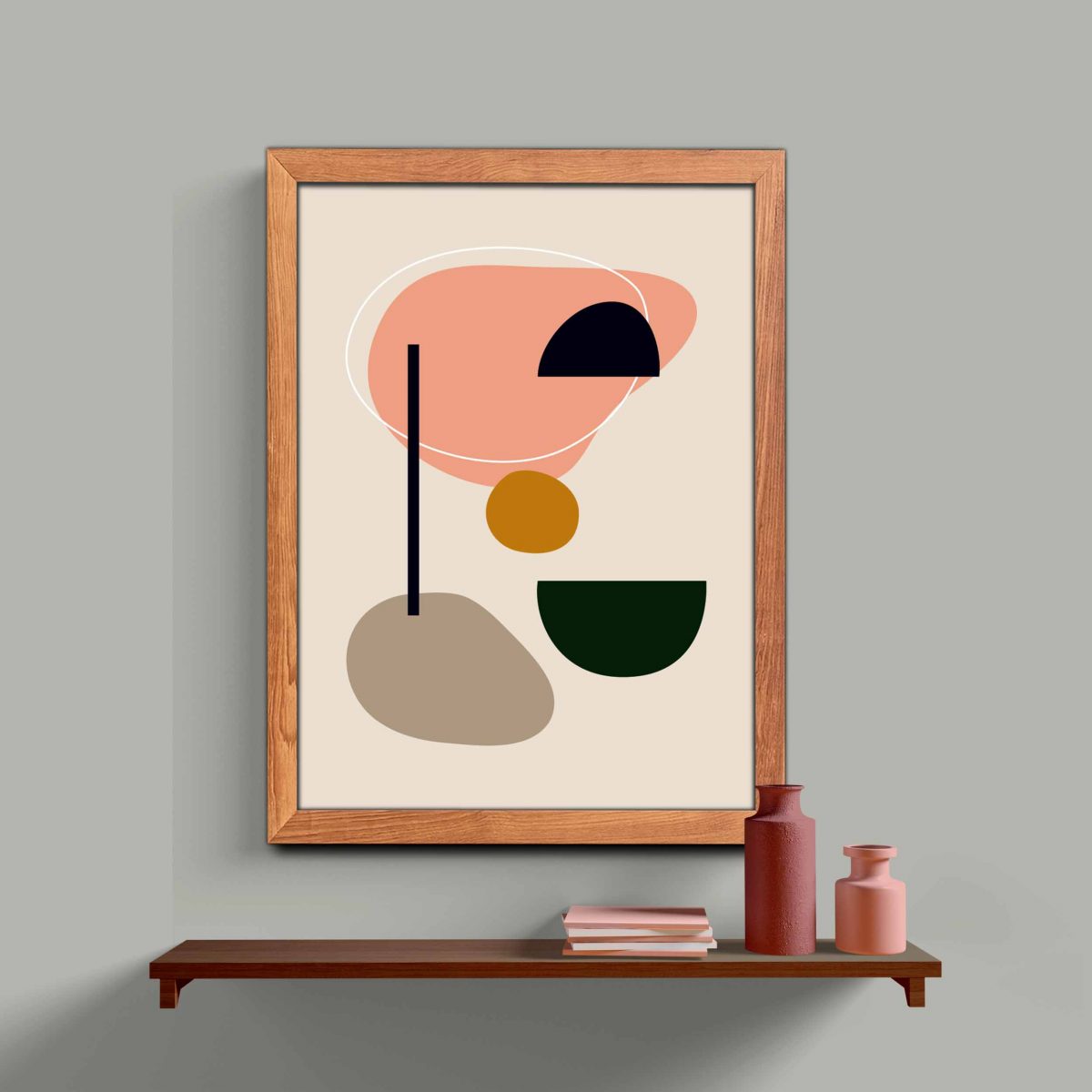 Shape Abstract Ahşap Çerçeveli 3’lü Tablo Seti 3145 - Görsel 2