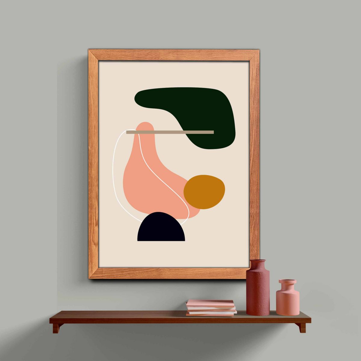 Shape Abstract Ahşap Çerçeveli 3’lü Tablo Seti 3145 - Görsel 3