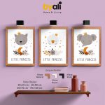 Çocuk Odası Ahşap Çerçeveli 3’lü Tablo Seti 3153