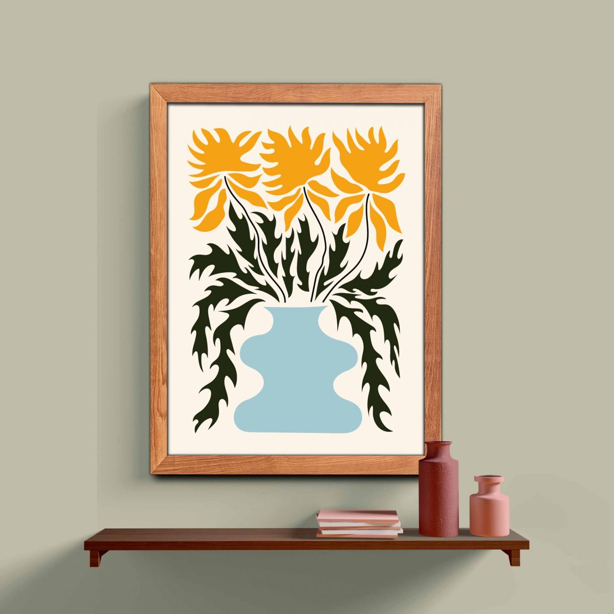 Minimalist Ahşap Çerçeveli 3’lü Tablo Seti