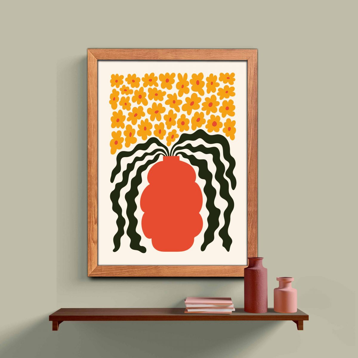 Minimalist Ahşap Çerçeveli 3’lü Tablo Seti