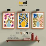 Minimalist Ahşap Çerçeveli 3’lü Tablo Seti 3186