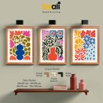 Minimalist Ahşap Çerçeveli 3’lü Tablo Seti 3187