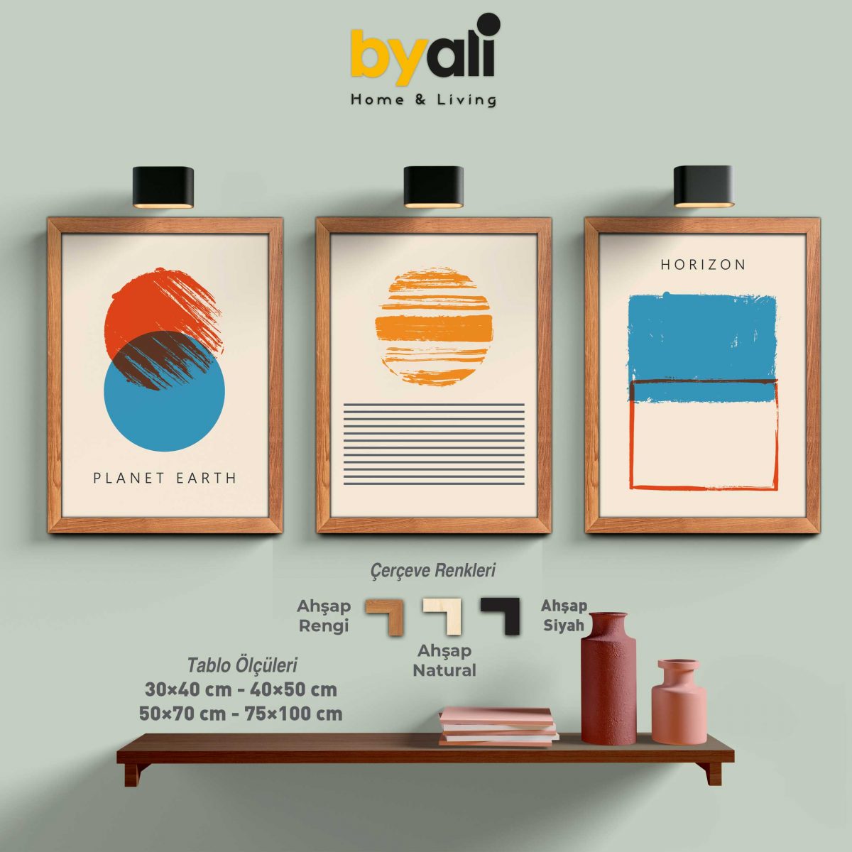 Modern Art 3’lü Tablo Seti - 3224