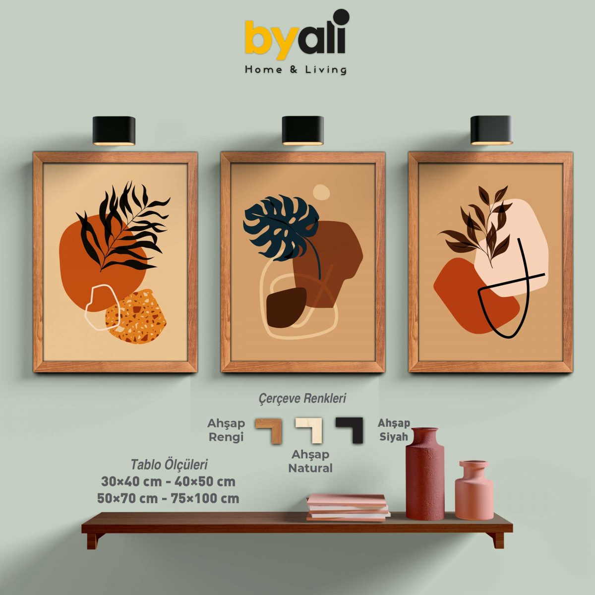 Abstract Art 3’lü Tablo Seti - 3228