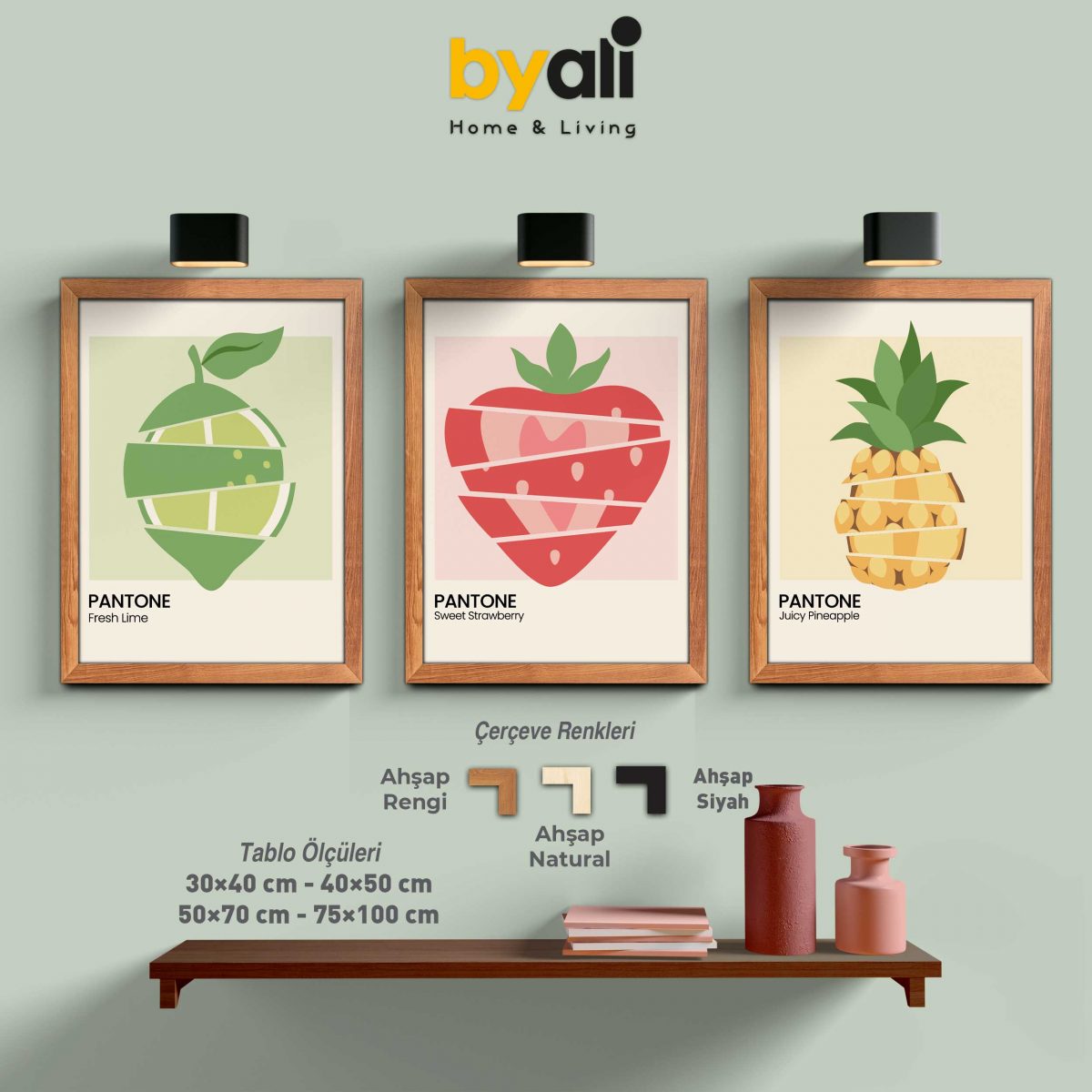 Tropical Fruits 3’lü Tablo Seti - 3239
