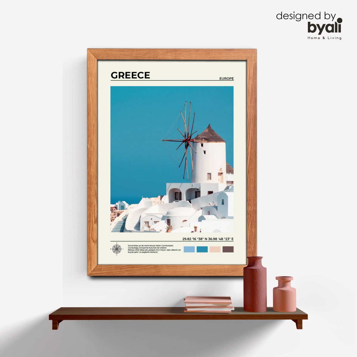 Greece Ahşap Çerçeveli Tablo C10040