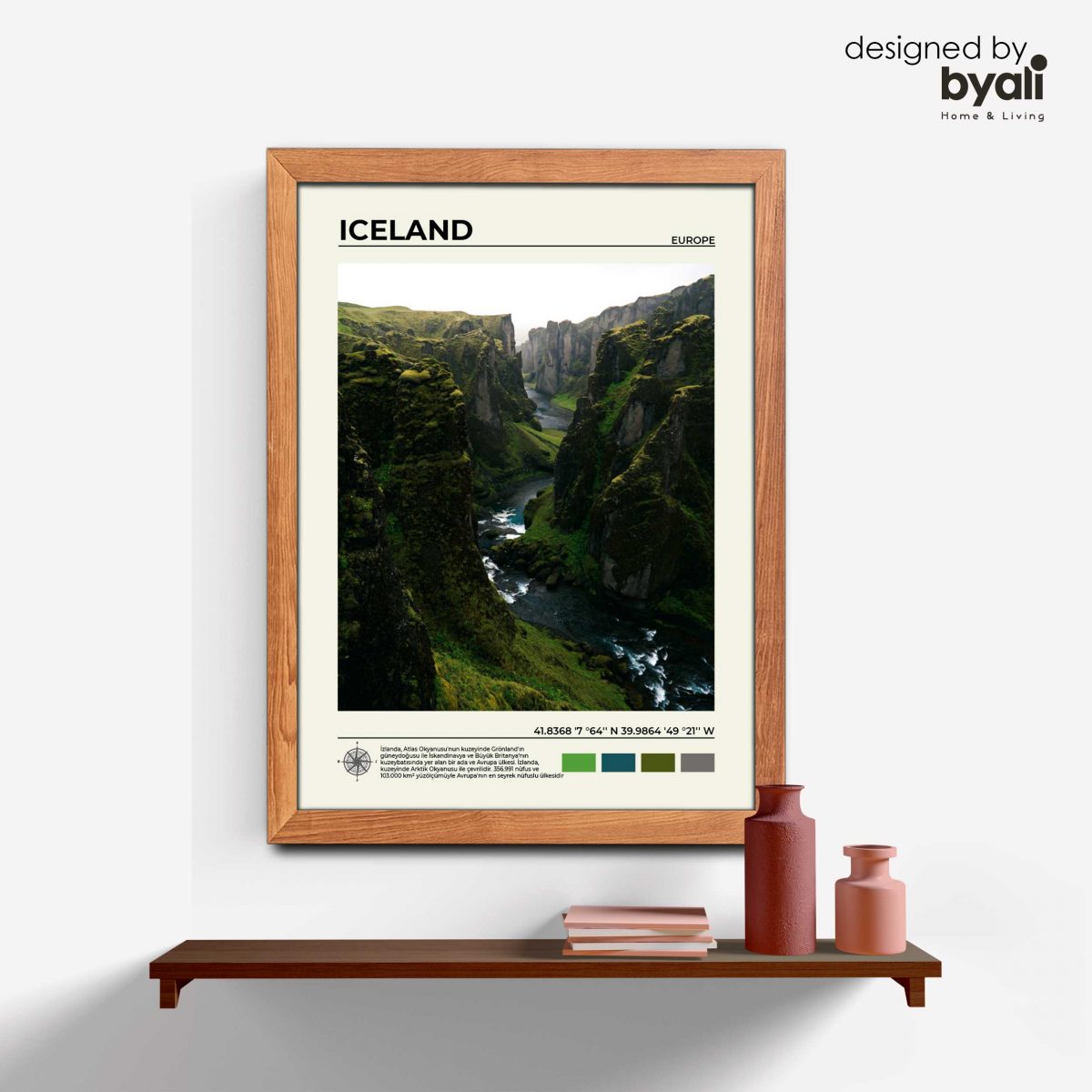 Iceland Ahşap Çerçeveli Tablo C10050