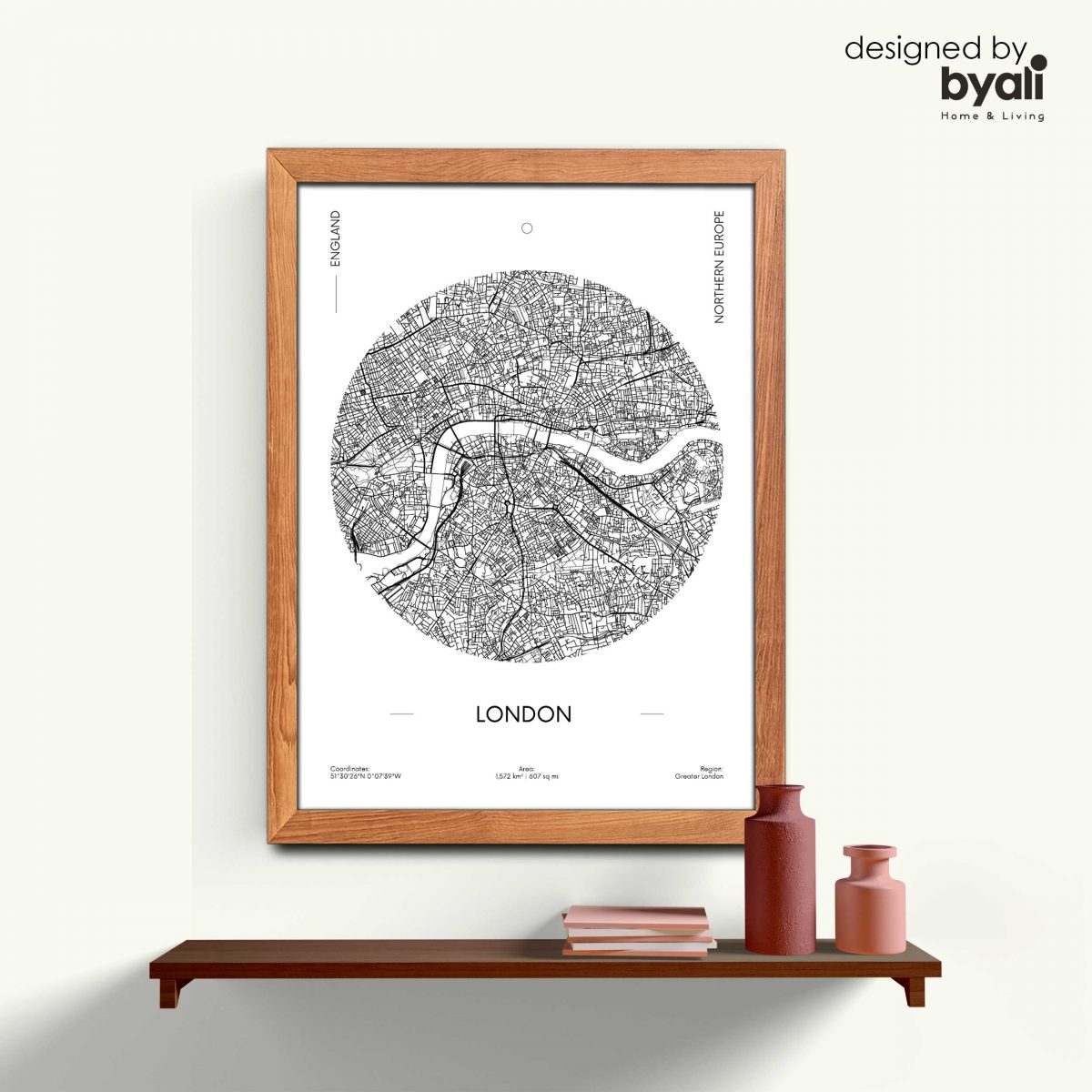 London Map Ahşap Çerçeveli Tablo CM1025
